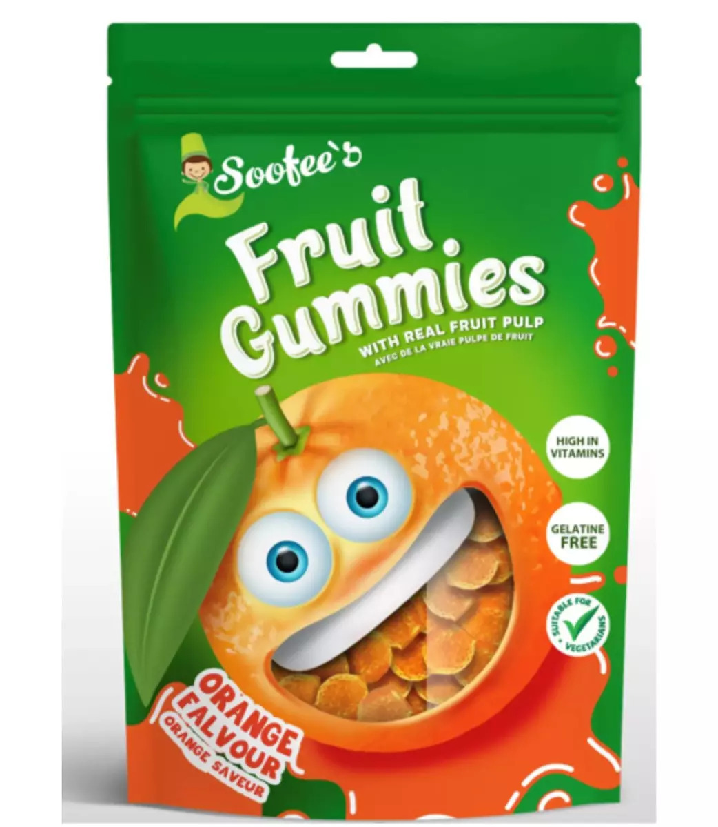 SOOFEES ORANGE FRUIT GUMMIES - 150GMs