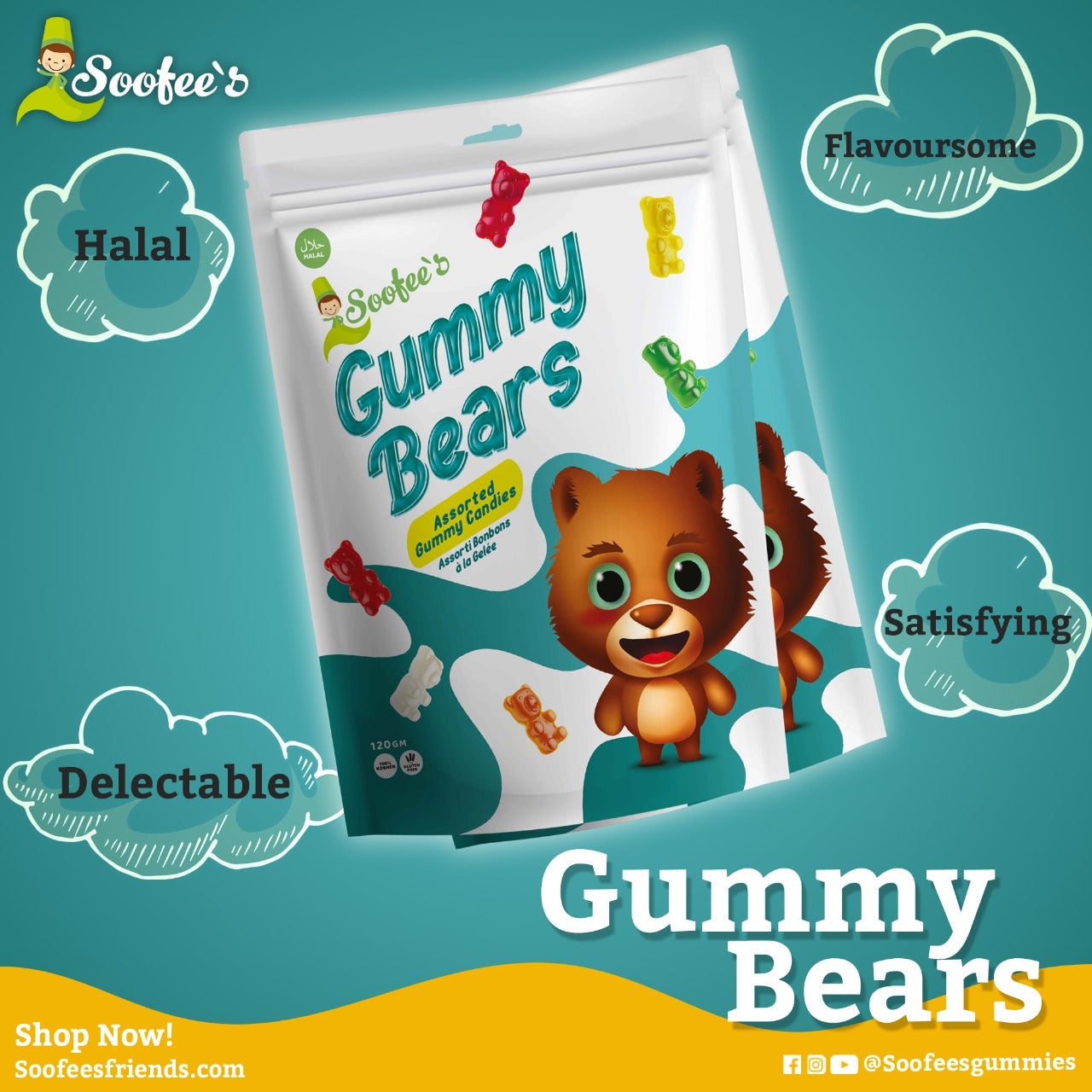 SOOFEE'S GUMMY BEARS 120GMS post
